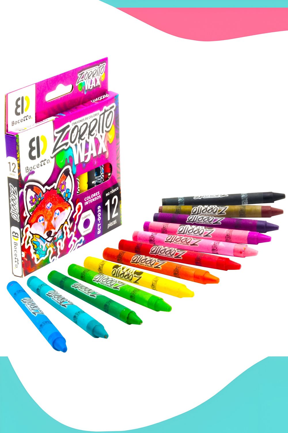 Crayon zorrito delgado c/12 paq