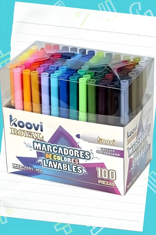 plumones de agua con 100 pzas koovi