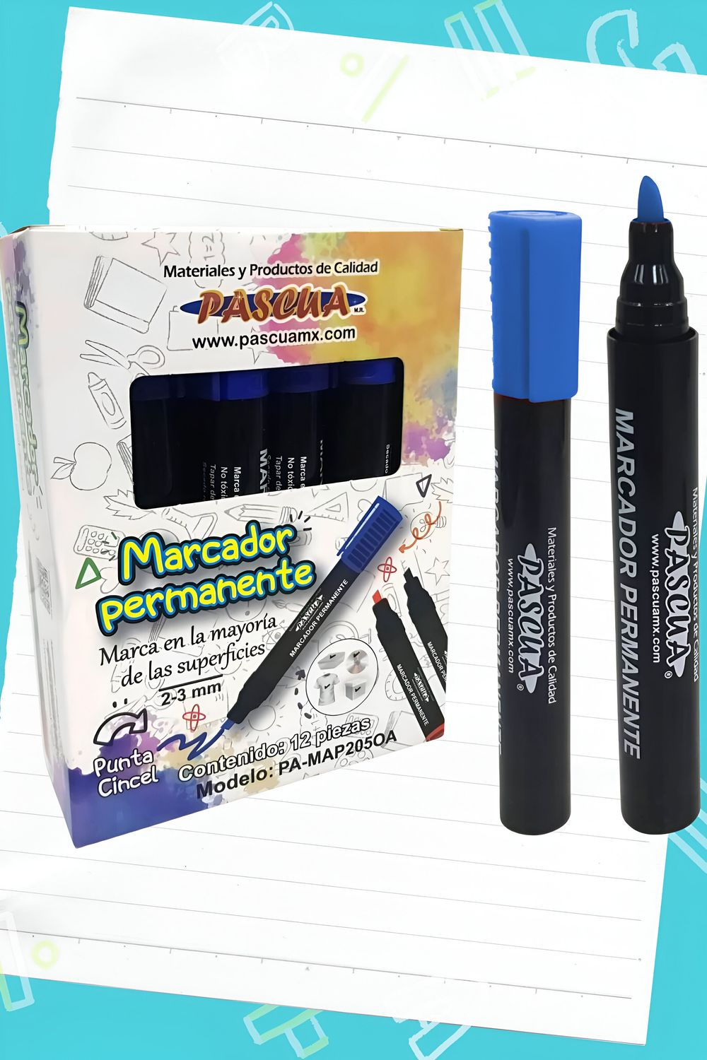 marcador permanente grueso azul pascua c/12