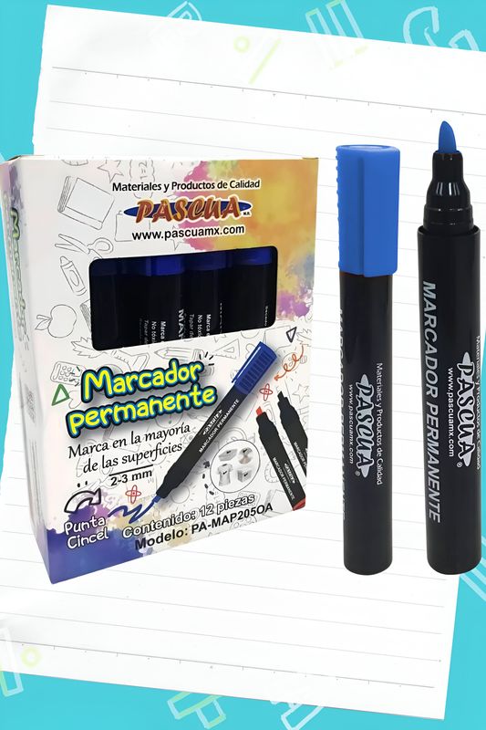 marcador permanente grueso azul pascua c/12