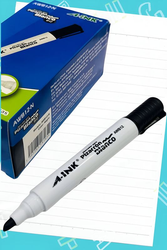marcador c/12 de pizarra grueso aink negro