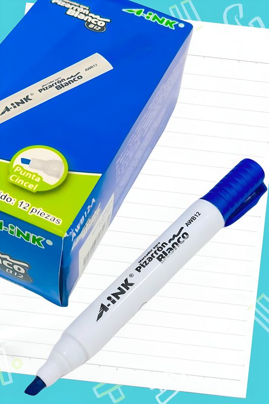 marcador c/12 de pizarra grueso aink azul