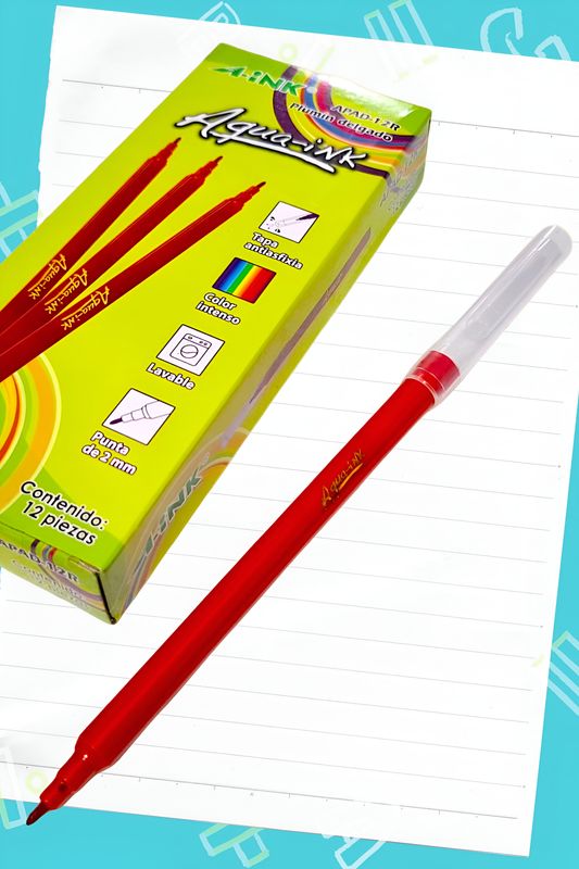 plumones c/12 aink rojo