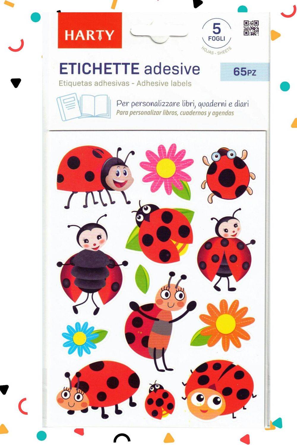 Stickers con 5 planillas catarina 11x15cm
