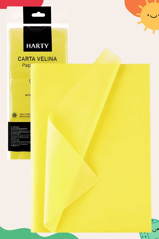 Papel china amarillo canario c/10 HARTY
