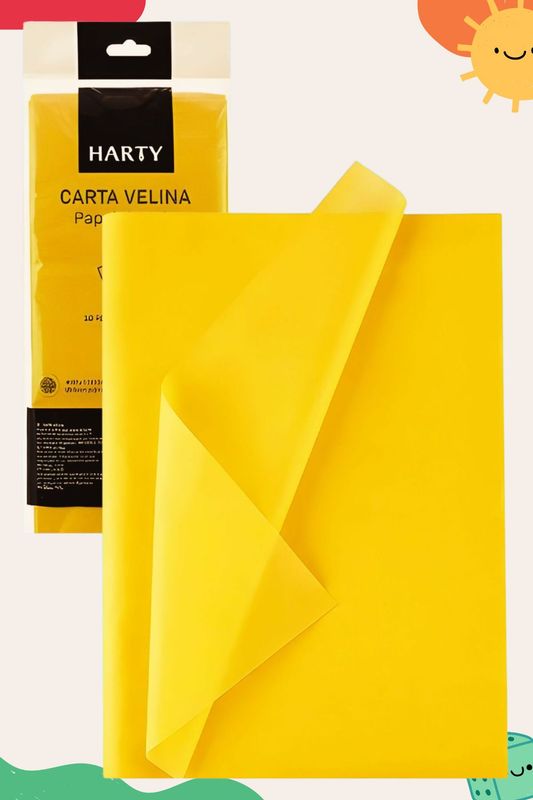 Papel china amarillo mango c/10 HARTY