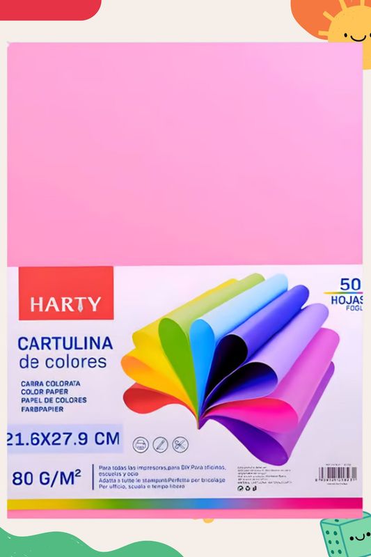 Hojas de colores c/50 rosa pastel