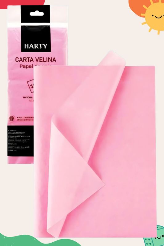 Papel china rosa c/10 HARTY