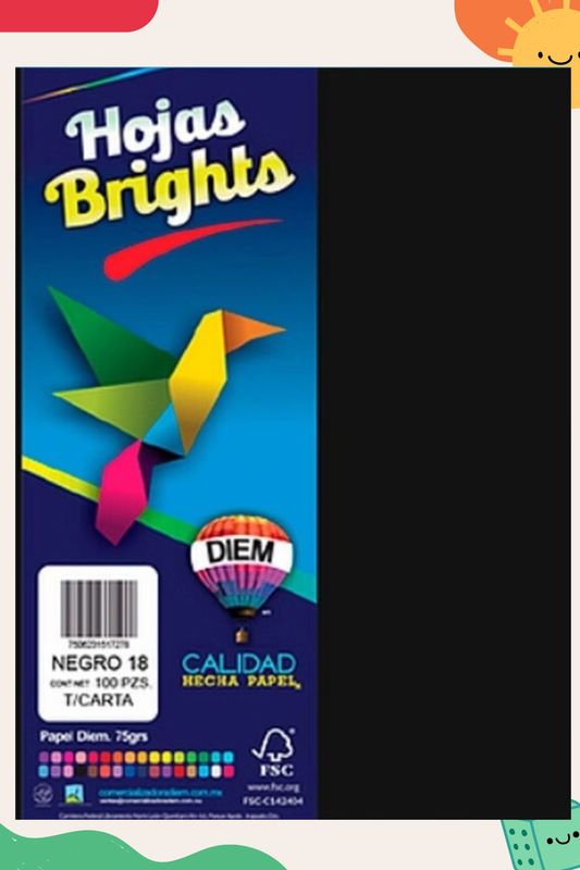 hojas de color c/100 negro