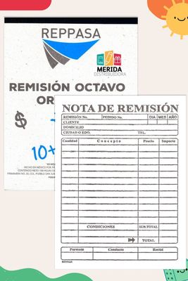 remisión esquela con copia c/5 pzas