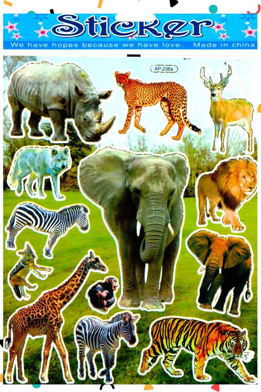 Stickers con 3 Animales
