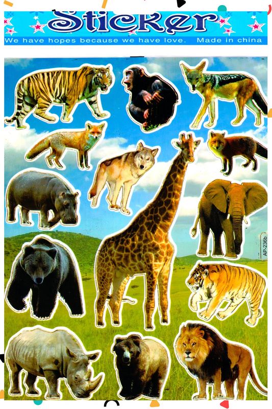Stickers con 3 Animales mod.2