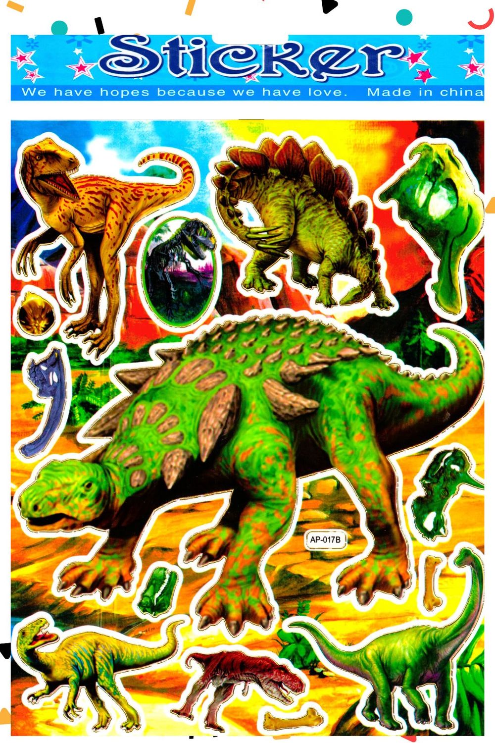 Stickers con 3 Dinosaurio