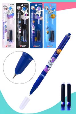 Boligrafo fuente c/4 piezas retractil