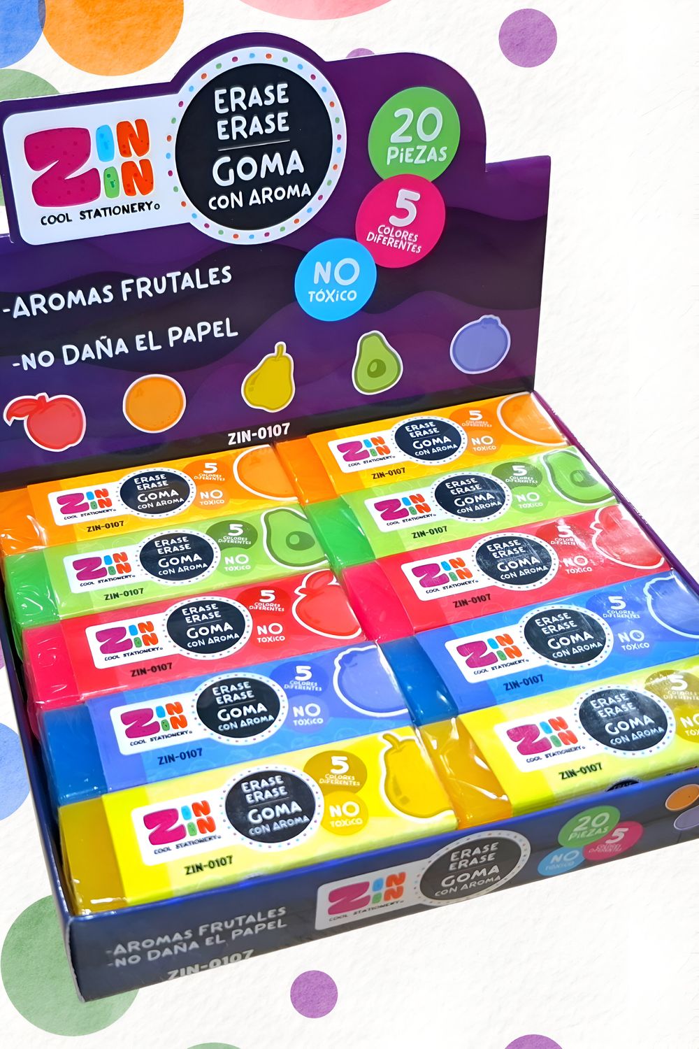 Borrador con aroma zin zin con 20 pzas