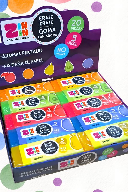 Borrador con aroma zin zin con 20 pzas