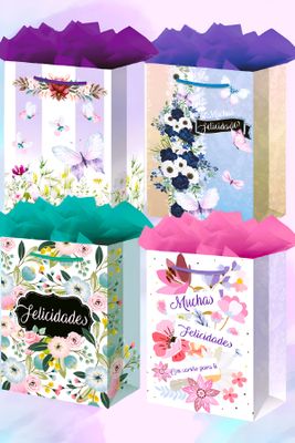 Bolsas de regalo Mediana PAD COLOR c/12 floralia