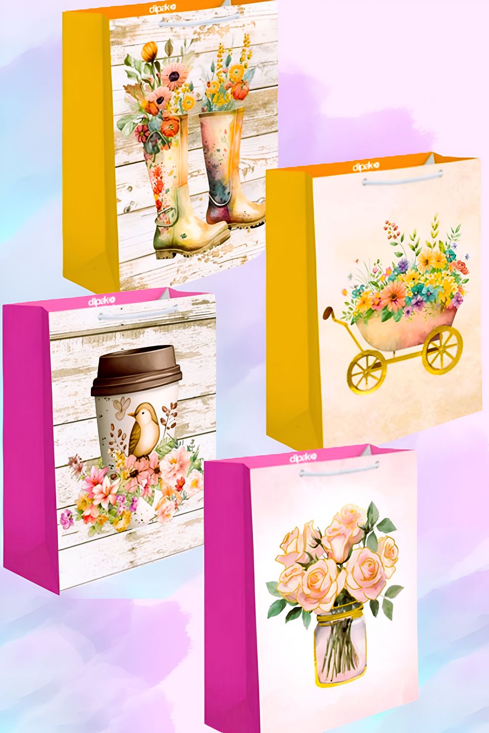 Bolsa de regalo Mediana DIPAK C/10 flores