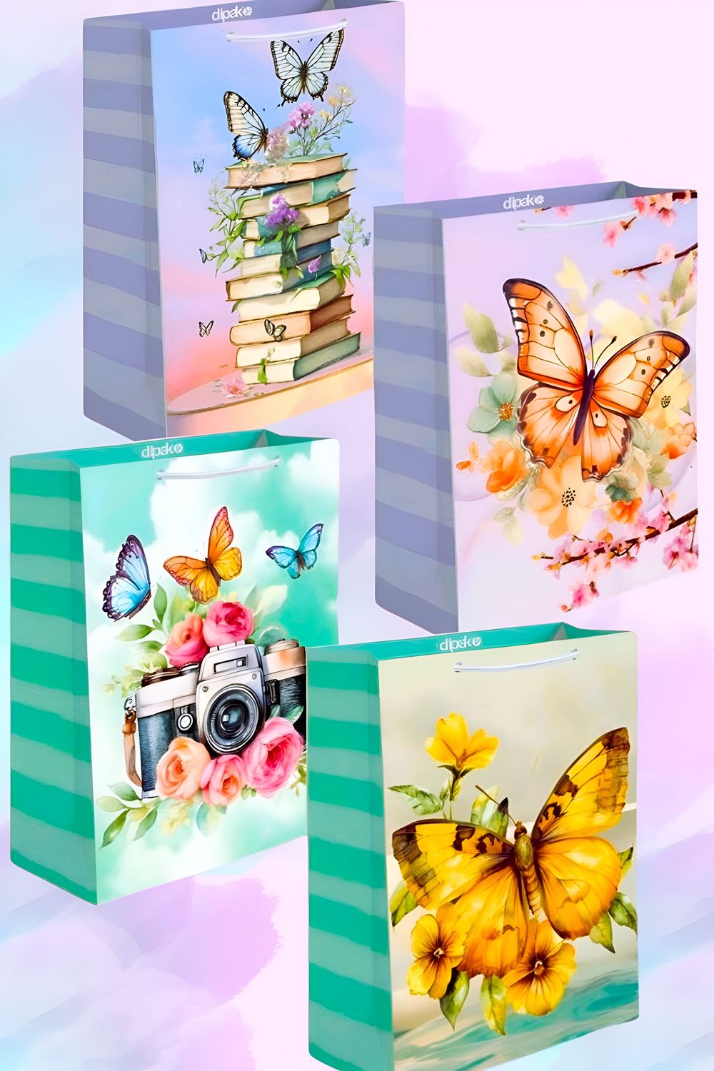 Bolsa de regalo Mediana DIPAK C/10 Mariposas