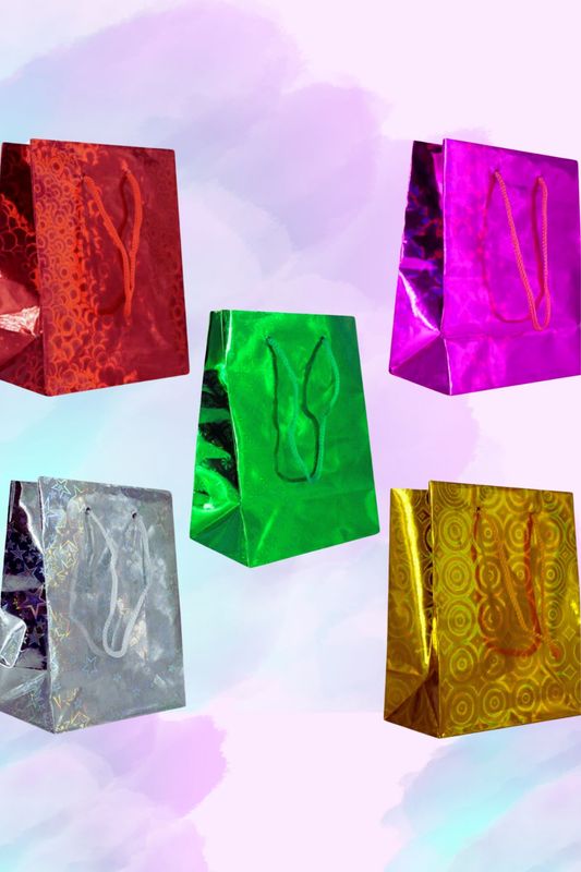 bolsa metálica grande con 5 pzas