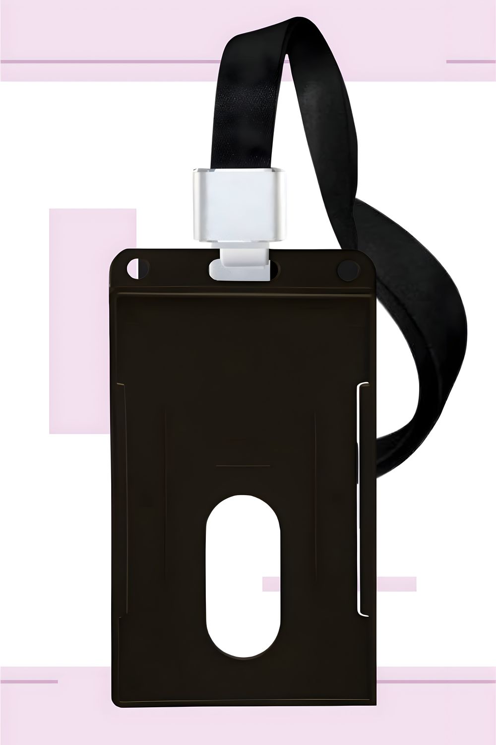 Porta gafete c/10 rígido con cordón 8.5cm x 5.4cm MAE vertical