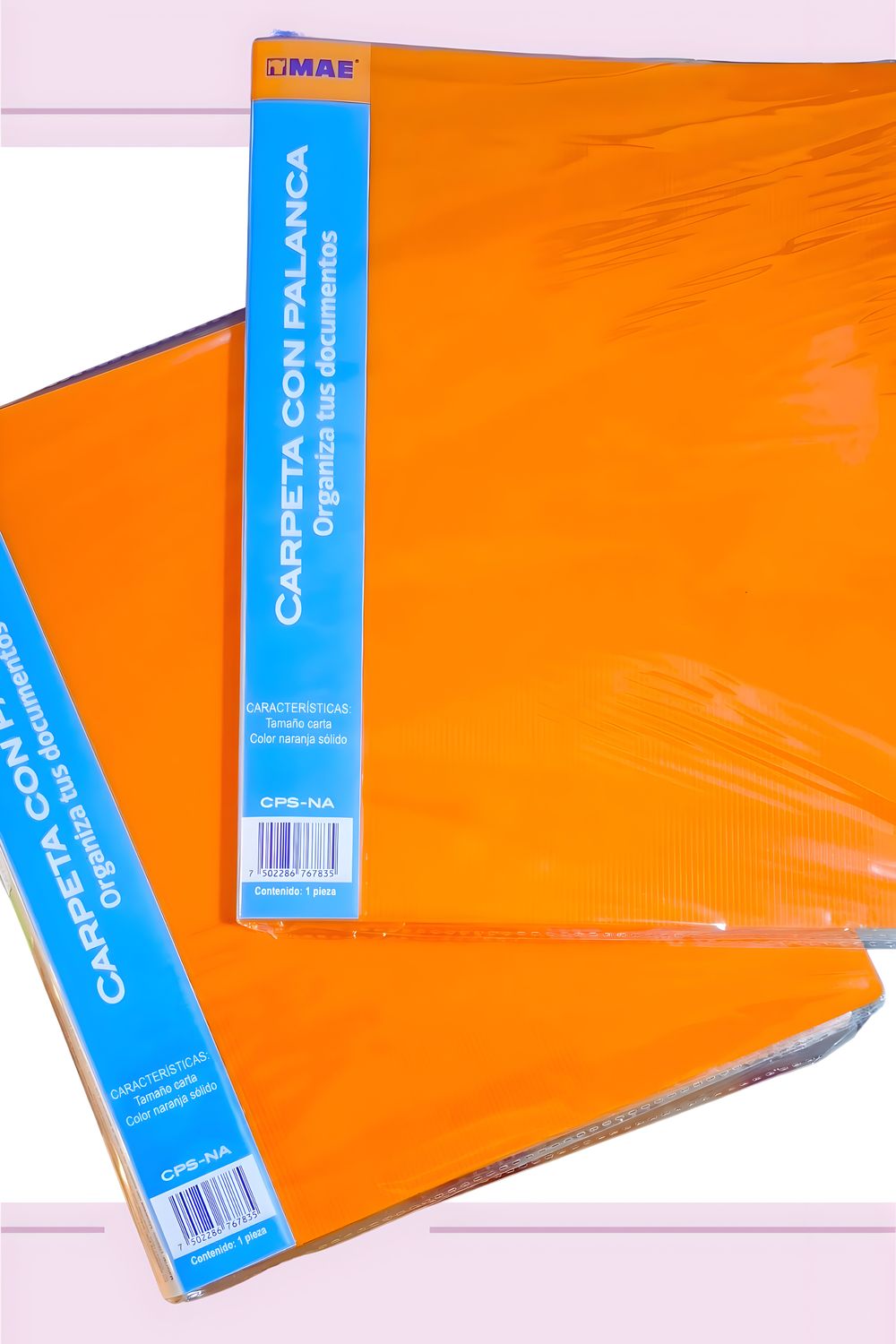 Carpeta de palanca naranja MAE de plástico