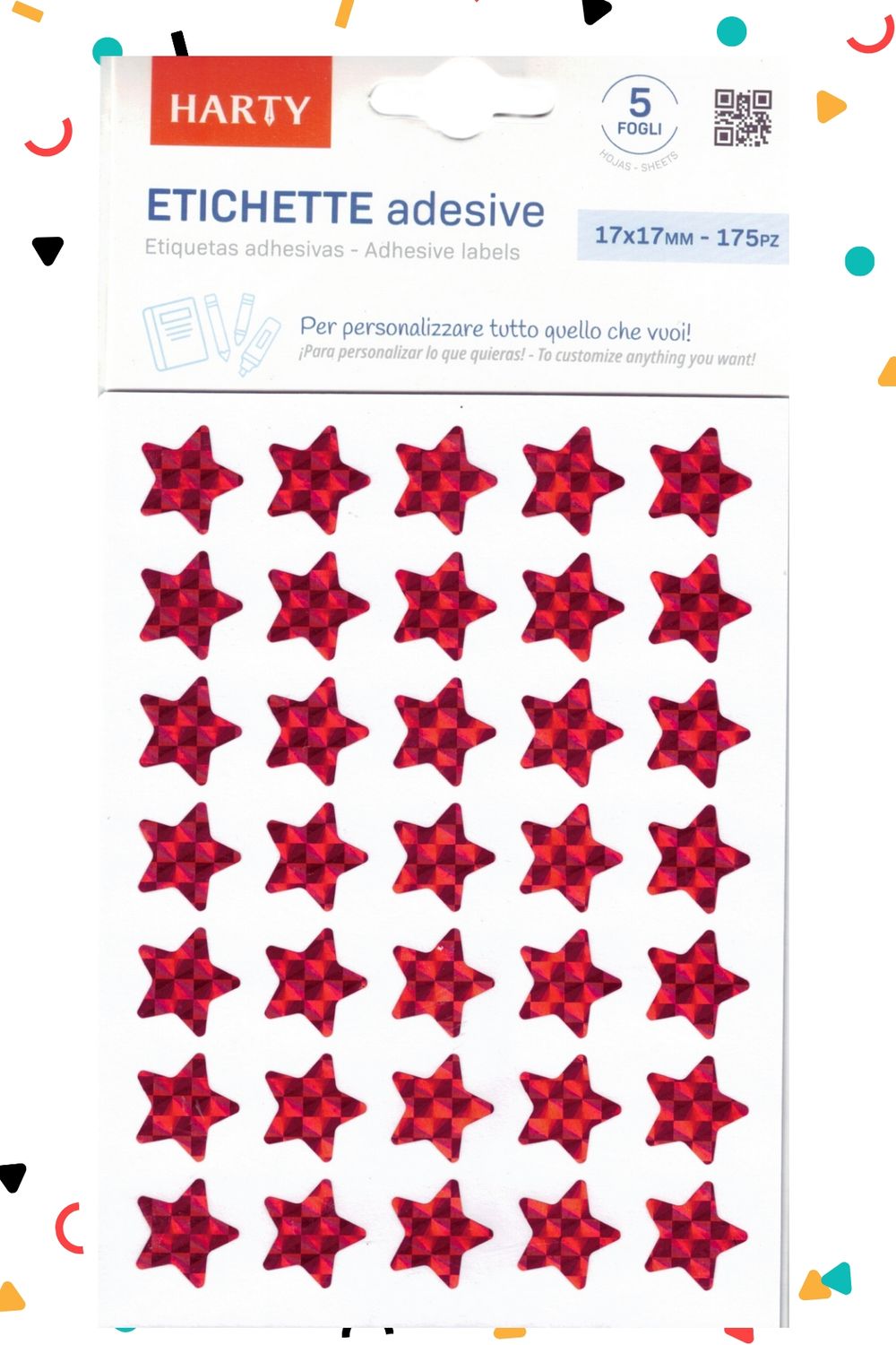 001691 Sticker estrella rojo
