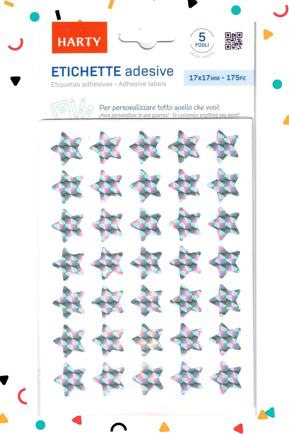 001694 sticker estrellita plata