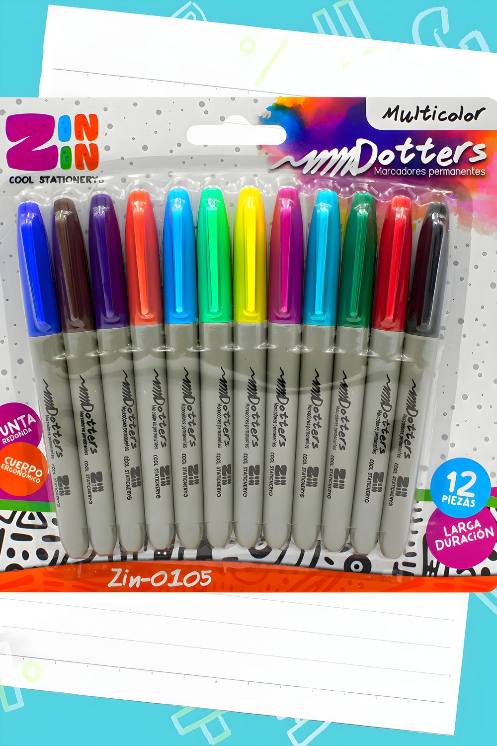 Marcador fino de colores c/12