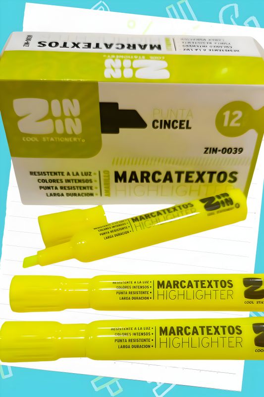Marca textos c/12 amarillo económico