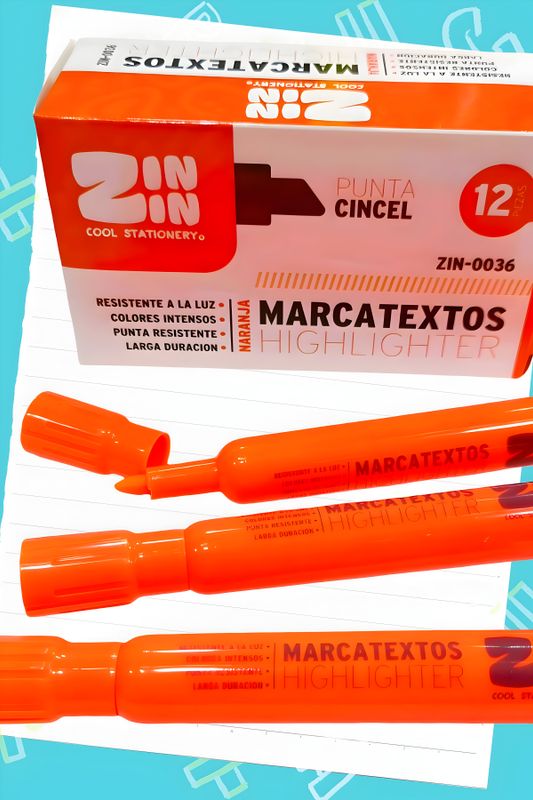Marca textos c/12 naranja económico