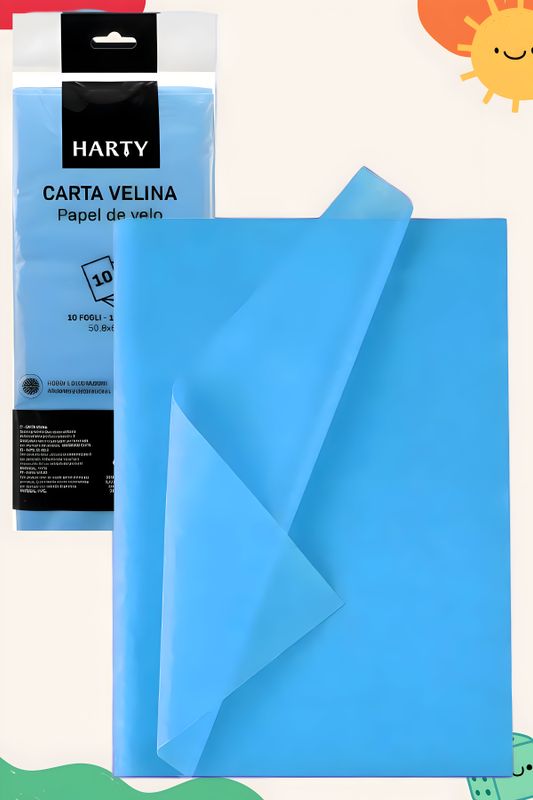 Papel china azul cielo c/10 HARTY
