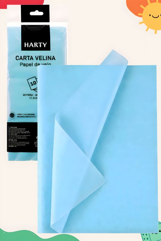 Papel china azul pastel c/10 HARTY