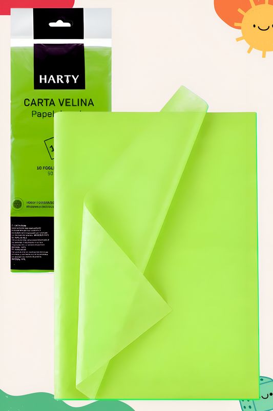 Papel china verde limon C/10 HARTY