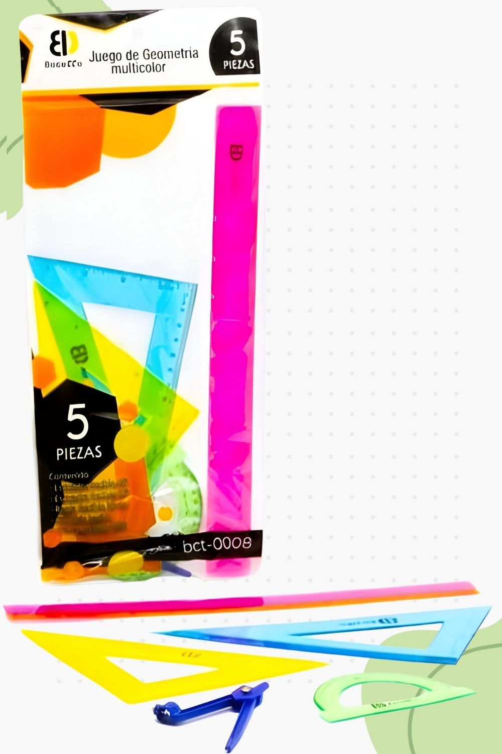 Juego de geometría con compas 30cm