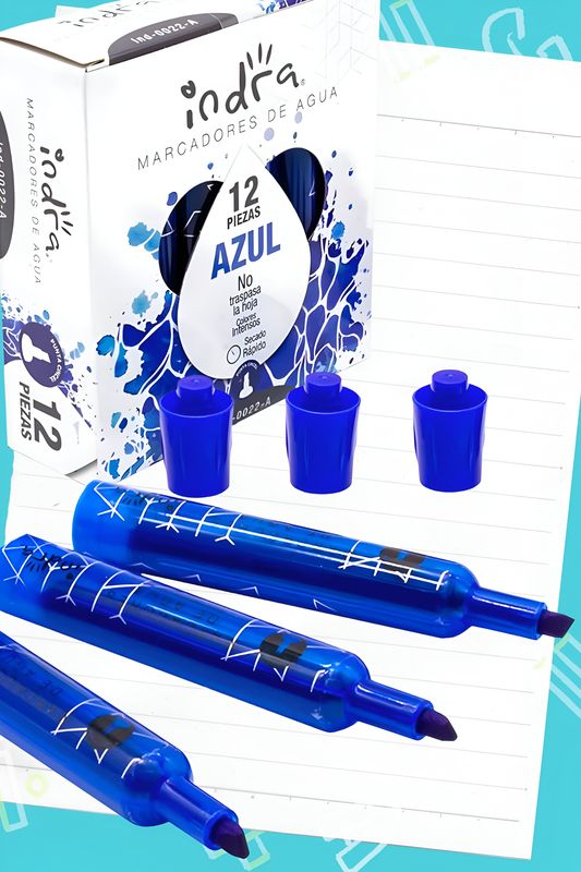 Marcador de agua c/12 INDRA azul