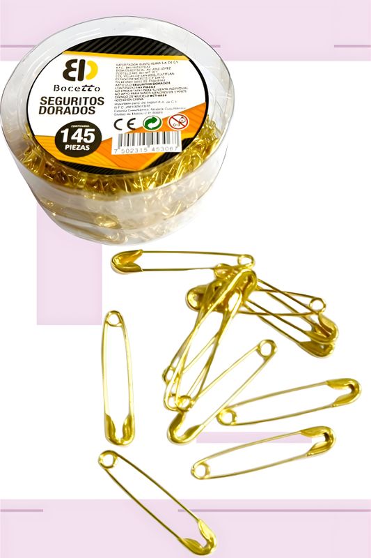Alfiler de seguridad 145 pzas dorado