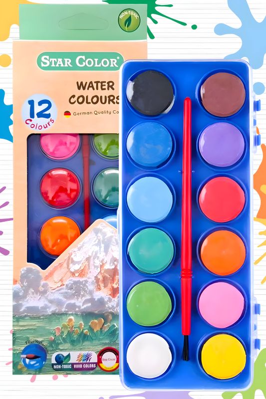 Acuarela STAR COLOR en estuche con 12