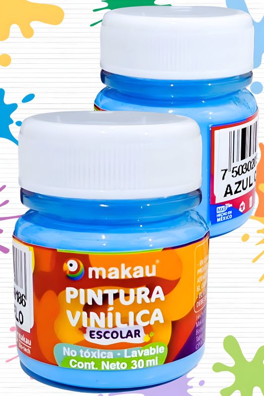 Pintura c/6pzas de 30ml azul cielo