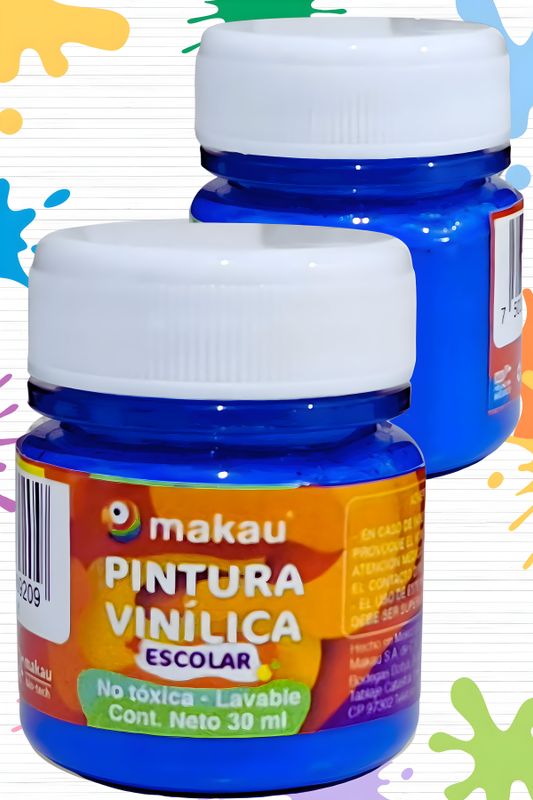 Pintura c/6pzas de 30ml azul rey