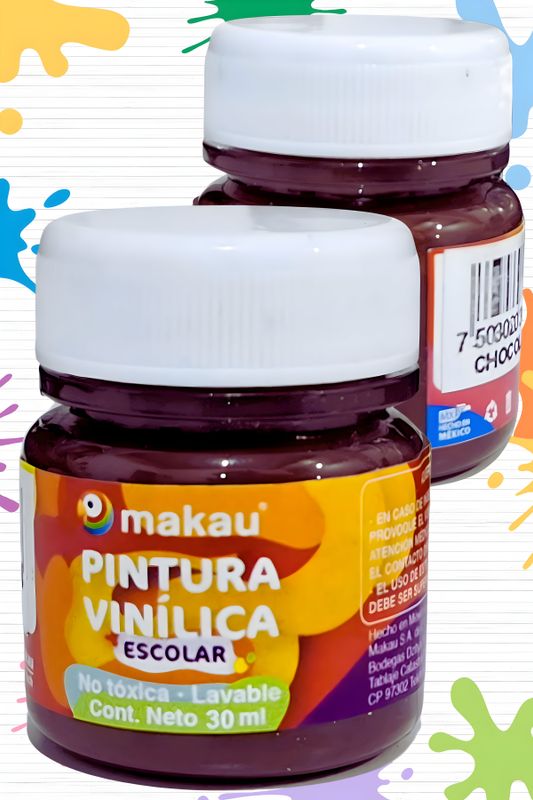 Pintura c/6pzas de 30ml chocolate