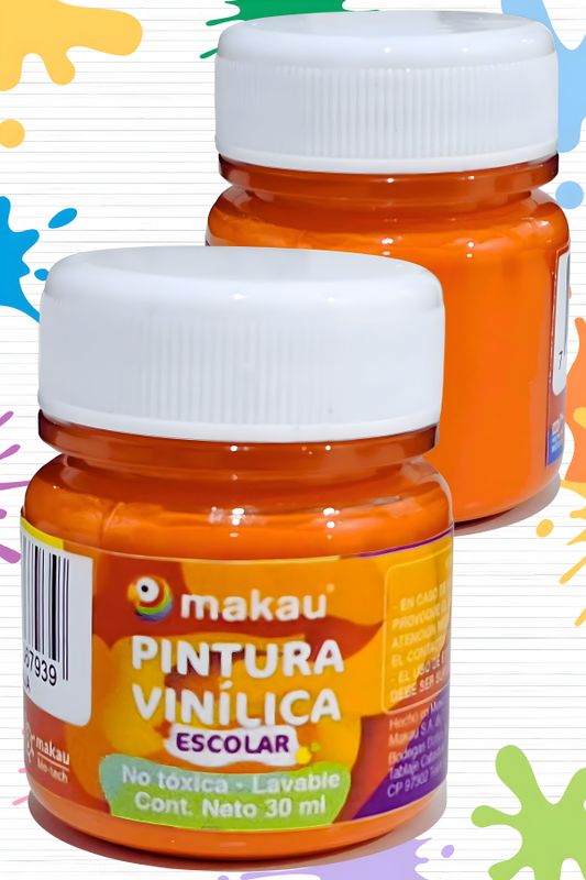 Pintura c/6pzas de 30ml naranja