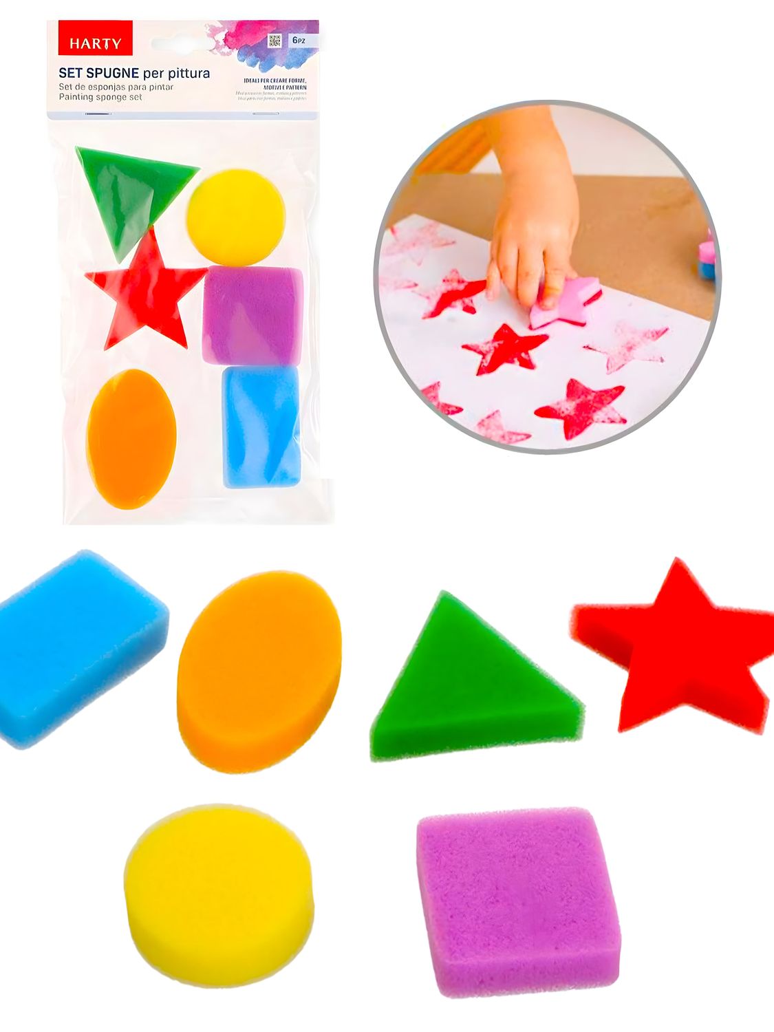 Esponjas c/6 para pintar de figuras