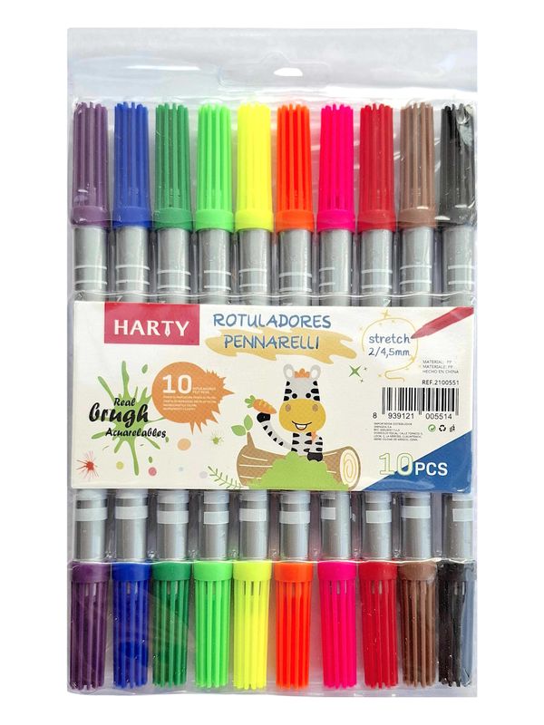 Plumones doble punta – 12 colores