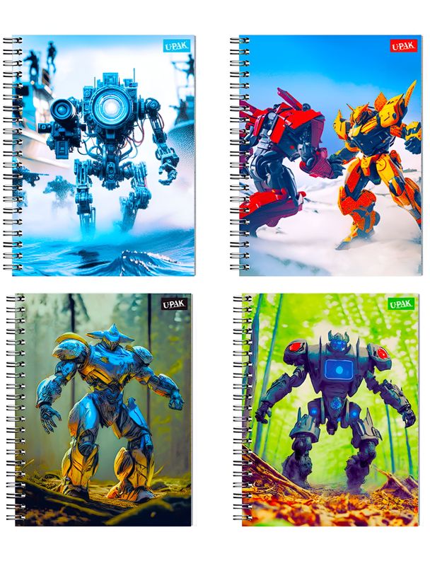 Cuaderno Pasta suave 100H ROBOTS