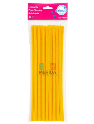 Limpiapipas c/100 amarillo mango