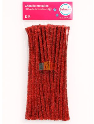 limpiapipas c/100 metalico rojo