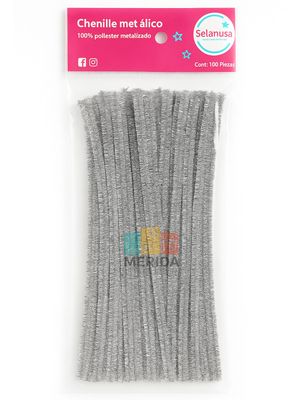 Limpiapipas c/100 metálico plata