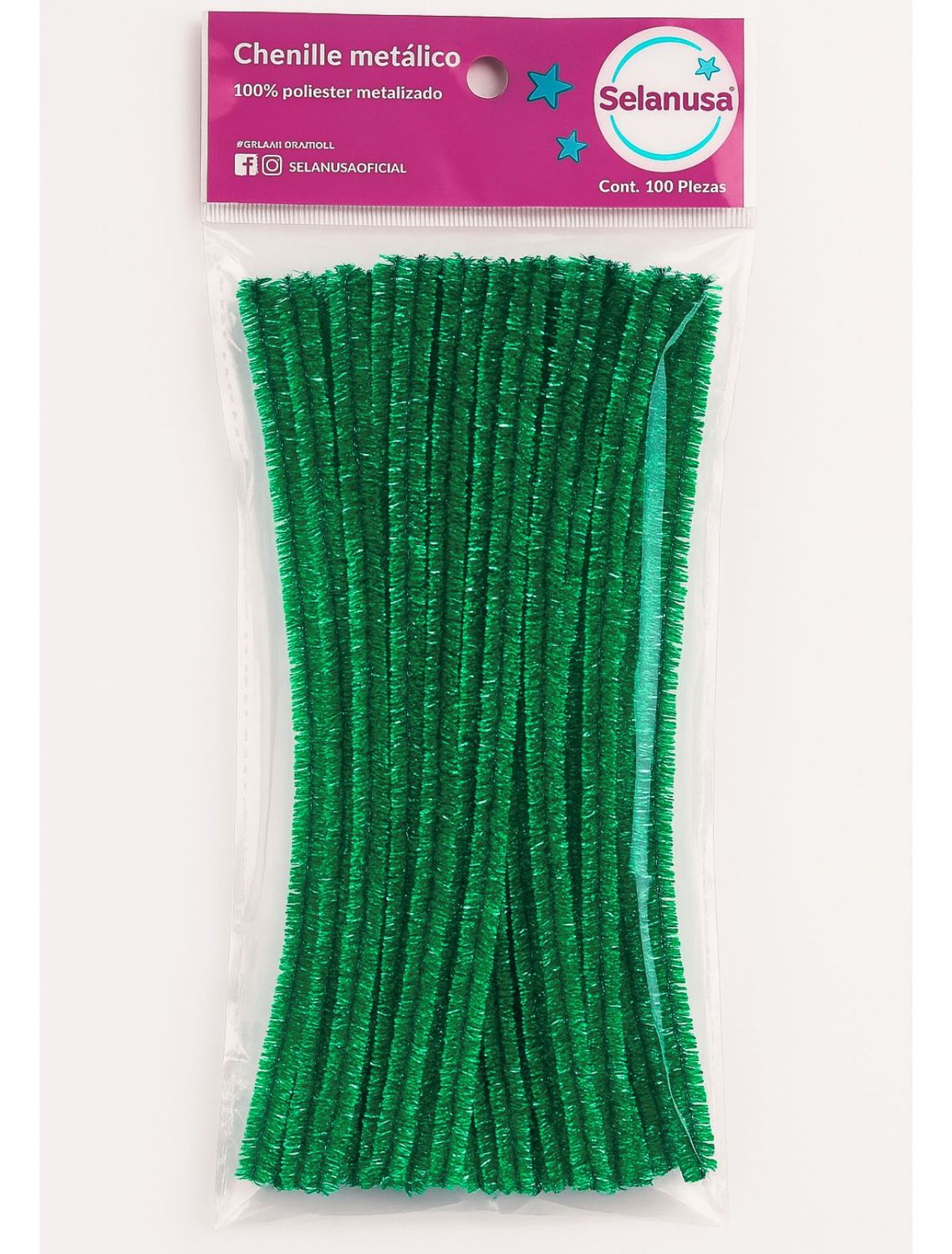 limpiapipas c/100 metalico verde
