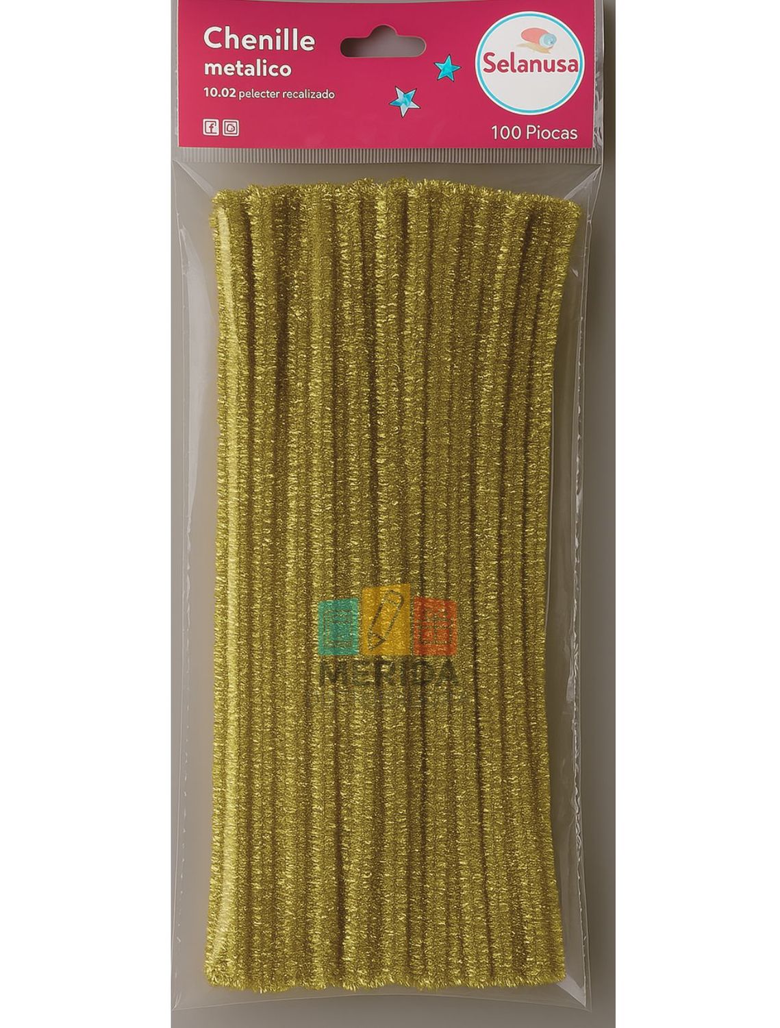 Limpiapipas c/100 metálico dorado